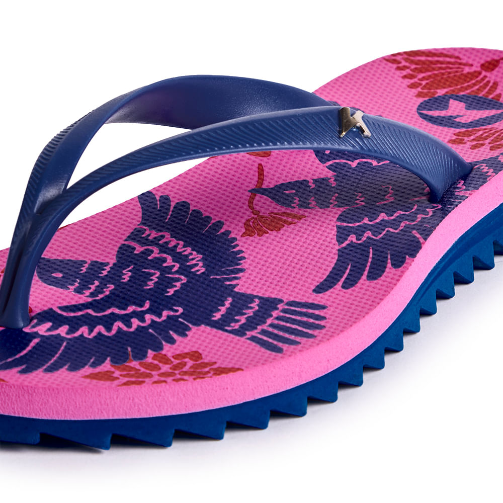 Sandália Kenner Ibiza Pássaros Azul