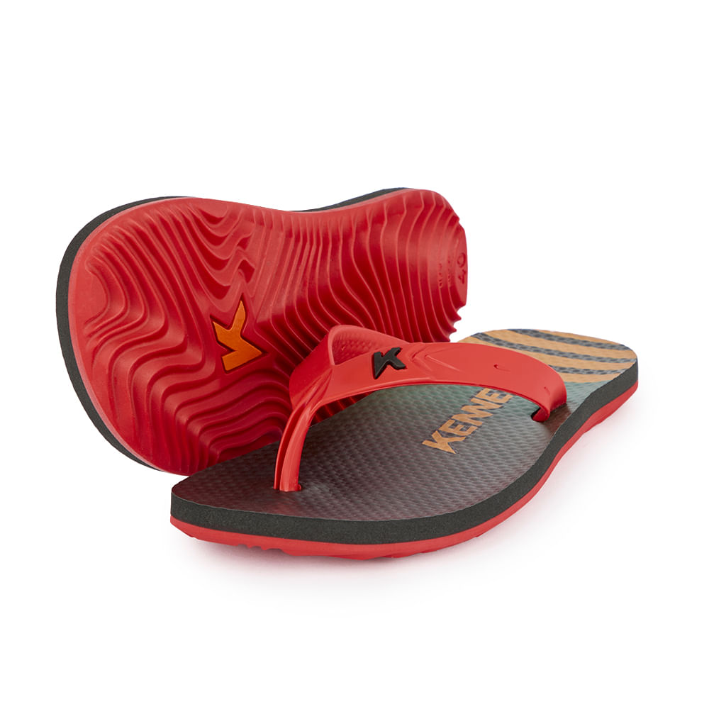 Sandália Kenner Summer Listras Vermelho