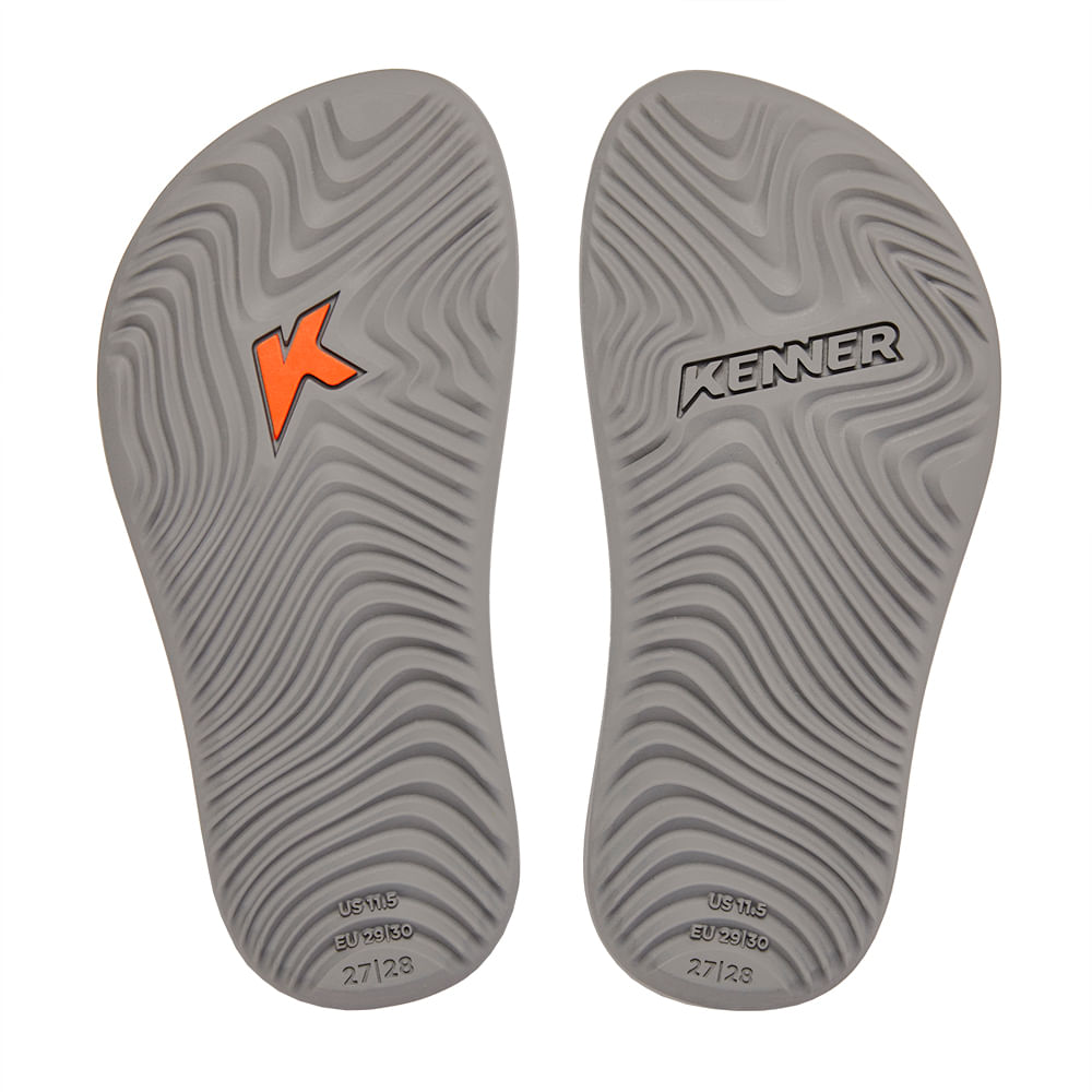 Sandália Kenner Summer Listras Kids Cinza